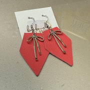 SUEDE + STEEL *Limited Edition* COLLECTION || <BR>SILVER BOW, <BR> MATTE CORAL/PINK